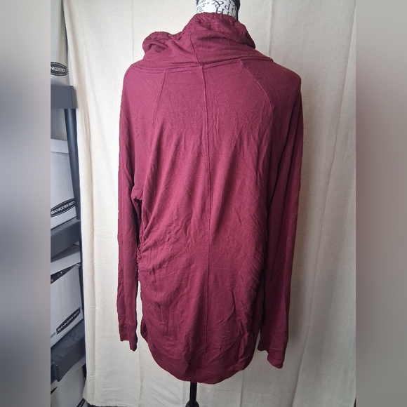 Isabel Maternity Burgundy Drawstring Top Large - Picture 2 of 6